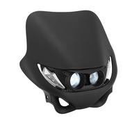 Plaque phare Replay TETE FOURCHE 50 A BOITE UNIVERSEL ENDURO 2 LEDS BLANCHES HALOGENE 2x20W MAT FIXATIONS