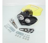 Plaque Phare Tête De Fourche Tuning Mad Venom Noir Et Jaune H3 12v 55w Pour Moto