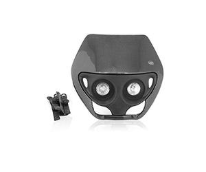 Plaque phare TNT look carbone 2 optique horizontal moto enduro cross 50 à boite
