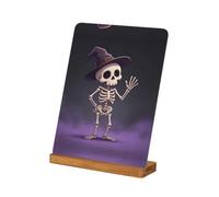 Plaque photo imprimée crâne de sorcière, décoration de bureau d'Halloween | Remplissez votre espace avec des vibrations effrayantes d'Halloween, surprenez les fans d'horreur avec des cadeaux