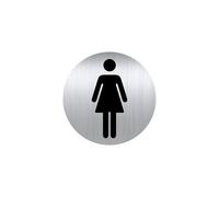 Plaque pictogramme Ø 8 cm « toilette femme » Durable