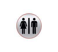 Plaque pictogramme Ø 8 cm « toilette homme/femme » Durable