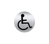 Plaque pictogramme Ø 8 cm « WC Handicapé » Durable