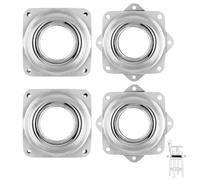 Plaque Pivotante à Roulement Carré,4 Pièces Plaque Tournante,Plateau Tournant à 360 Degrés,Plaque Pivotante Tournante,Plaque Pivotante à Roulement,pour Siège,Table à Manger,Bureau,Meubles