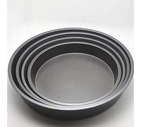 Plaque Pizza Four,Plat Pizza Four Pizza Plateau Non Stick revêtement dur à micro-ondes Crispers cuisine cuisson gâteau rond noir casseroles Outils Bakeware(10 Shallow tray)