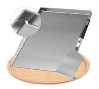 Plaque Plancha 28x20 cm en Acier Inoxydable - Antiadhésive pour Barbecue Gaz/Charbon, avec Spatule - Idée Cadeau pour Homme