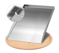 Plaque Plancha en Acier Inoxydable Épais 28 x 20 cm, Plaque de Cuisson Antiadhésive Réutilisable, Accessoire de Barbecue pour Barbecue à Gaz, Charbon et Jardin Extérieur