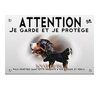 Plaque plastique Attention au chien bouvier suisse