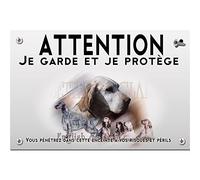 Plaque plastique Attention au chien setter anglais