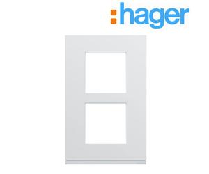 Plaque plastique injecté 2 postes verticale 57mm pure GALLERY HAGER WXP0022