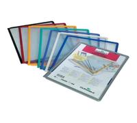 Plaque pochette - DURABLE - SHERPA - Lot de 5 - Format A4 - Cadre rigide bleu