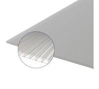 Plaque polycarbonate alvéolaire 16mm - L: 3 m - l: 98 cm - E: 16 mm - Clair