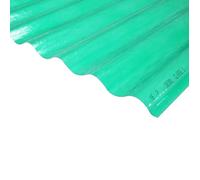 Plaque polyester vert ondulée - L: 2.5 m - l: 90 cm - Vert