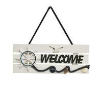 Plaque Porte Bienvenue Style de Plage, Plaque de Bienvenue en Bois, Panneau Bienvenue, pour Accrochez Vous à La Porte D'entrée, à La Fenêtre, Au Jardin, Au Mur, Au Salon, Au Bar, Au Bureau