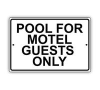 Plaque Poster Piscine Réservée Aux Clients Du Motel Uniquement Nouveauté Pas Facile À Rouiller Plaque En Tôle Pas Facile À Déformer Affiche Métal Pour Kitchen Magasins Salle Bain 20X30Cm