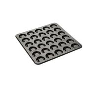 Zenker 6001 Plaque de cuisson pour Vanillekipferl, moule forme croissants, plaque à gâteaux, croissants vanille, plaque Noël, plaque à croissants, Acier inoxydable, Noir, 32 x 30,5 x 1 cm