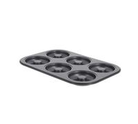 Plaque pour 6 mini 8 cm savarins acier 31.5x21.5 cm