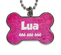 Plaque pour chien personnalisable avec photo, texte ou image, plaques pour chien - Plaque métallique en forme d'os - Cadeau personnalisé