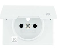 Plaque pour prise avec terre et couvercle blanche K.1 3965777109
