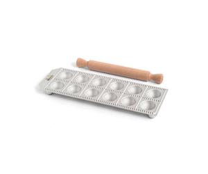 Plaque pour raviolis ronds x 12 + Rouleau MARCATO Argent