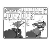 Givi Top case Monolock pour Yamaha Majesty 400 Fixation arrière Noir