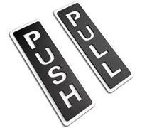 Plaque Pousser Tirer Panneau Push Pull haute visibilité, 2 pièces, avec adhésif fort, for l'entrée du magasin de banque(Black)