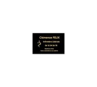 Plaque professionnelle personnalisée avec symbole pour infirmière libérale - Plaque PVC - Format 30 cm x 20 cm -Noire lettres or -Adhésif 3M