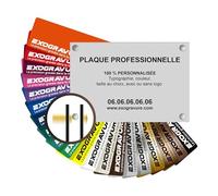Plaque Professionnelle PVC Personnalisable - Plaque gravée pour Médecin, Avocat, Profession Libérale - Résistant à l'extérieur - Dimensions, Couleur, Texte, Logo personnalisés - Argent Mat