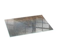 Plaque protection sol devant cheminée en verre avec motif abstrait texturé 100x50 offrant une élégante protection pour poêle Tulup