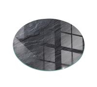 Plaque protection sol devant cheminée motif roche rondes 90x90 Tulup