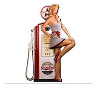 Plaque publicitaire - Vintage - Pin up - 70x45 cm - Métal - Décoration murale