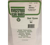 Evergreen Scale Models Polystyrène Dalle de Trottoir 1x150x300 MM Raster 4,7x4,