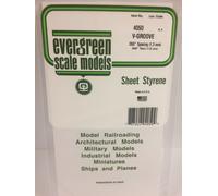 Plaque rainurée en V 1.0x1.3x150x300mm Ref : 4050 - Evergreen - S
