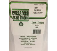 Evergreen EV2020 Feuille Rayé Styrène Blanc 15x30cm 0,50mm Échelle N Modélisme