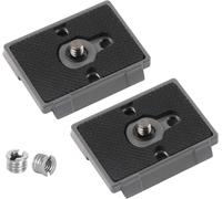 Plaque Rapide pour Trépied Plaque de Dégagement Rapide pour Appareil Photo Compatible avec Manfrotto 200PL + Vis de Caméra 1/4"" à 3/8"", Lot de 2