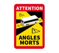 Plaque rectangle stickers autocollant attention angles morts autobus - A l'unité