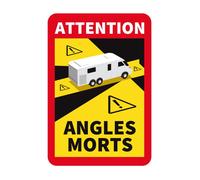Plaque rectangle stickers autocollant attention angles morts camping car - A l'unité