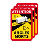 Plaque rectangle stickers autocollant attention angles morts poids lourds - Lot de 3