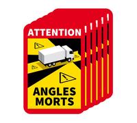 Plaque rectangle stickers autocollant attention angles morts poids lourds - Lot de 6