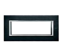 Plaque Rectangulaire 6 Modules Bticino Axolute Aluminium Brossé Anthracite G