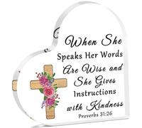 Plaque religieuse en acrylique chrétienne avec versets de la Bible - Décoration spirituelle en acrylique - Cadeau de motivation pour prières pour sœur, mère, fille, amie, filleule