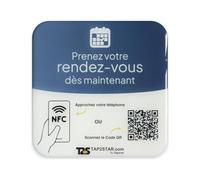 Plaque rendez-vous Multi-destination NFC & QR Code Français - Compatible Doctolib, Planity, Maiia, Doctena, CaptainVet, Vroomly et bien d’autres avec iPhone & Android - 10x10 cm | Tap2star.com RDV