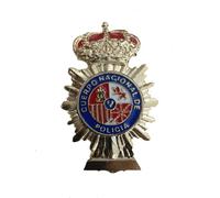 Plaque Réplique du Corps national de police Espagne, badge décoratif à collectionner, métal émaillé avec couronne royale