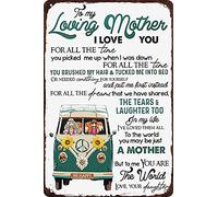 Plaque rétro en aluminium avec inscription « Daughter to My Loving Mother I Love You for All The Time » - Décoration murale amusante pour la maison, la cuisine, le bar, la chambre, le garage - 20,3 x