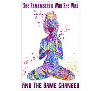 Plaque rétro en métal - 20,3 x 30,5 cm - Affiche de motivation pour adolescents - Décoration murale amusante - She Remembered Who She was and The Game Changed Positive - Décoration murale amusante