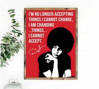 Plaque rétro en métal - 20,3 x 30,5 cm - Affiche vintage avec citation d'Angela Davis I Am Changing The Things I Cannot Accept - Poster vintage avec citation d'Angela Davis - Décoration murale