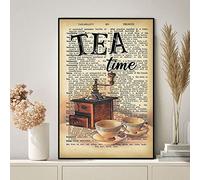 Plaque rétro en métal - 20,3 x 30,5 cm - Décoration de salon de thé vintage - Inscription « Girl Loves Tea » - Cadeau pour nouvelle maison - Décoration d'intérieur - Affiche en métal - Plaque en métal
