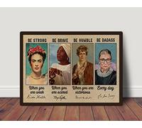 Plaque rétro en métal avec inscription « Be Strong Be Brave Be Humble Be Badass Everyday » - Poster féministe - Art féministe - Cadeau féministe - 20,3 x 30,5 cm