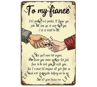 Plaque rétro en métal avec inscription « Fiance I'M Not Perfect I'Ll Annoy You, Tease You, Say Stupid Things But You'Ll Never Find Anyone » - Décoration pour bar, boutique, café, 20,3 x 30,5 cm