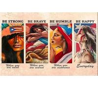 Plaque rétro en métal avec inscription « Puerto Rico Girls Be Strong When You are Weak Be Brave When You are Scared » - Décoration de maison, bar, boutique, café, 20,3 x 30,5 cm